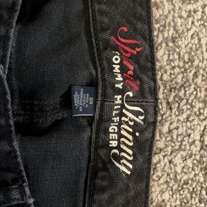 Black Tommy Hilfiger jeans. Size 8 regular. Bought them at a goodwill.